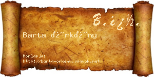 Barta Örkény névjegykártya
